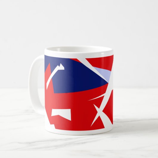 Positieve Vibes Red Blue Koffiemok (Voorkant links)