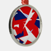 Positieve Vibes Red Blue Metalen Ornament (Rechts)