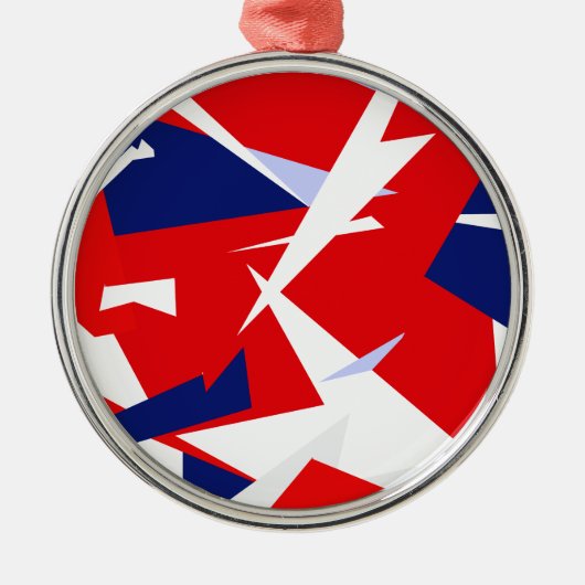 Positieve Vibes Red Blue Metalen Ornament (Voorkant)