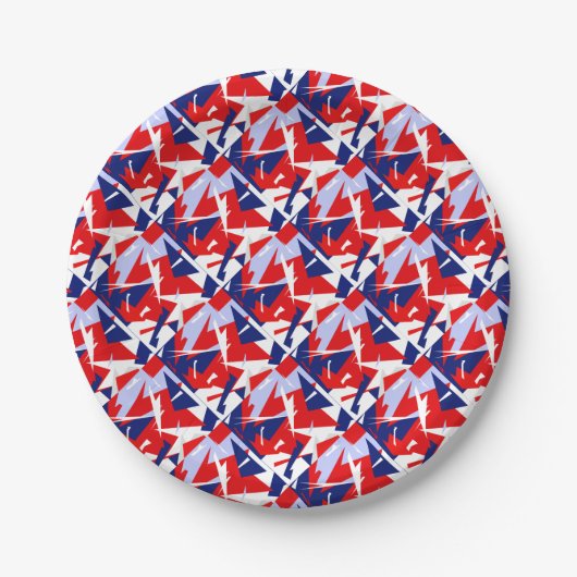 Positieve Vibes Red Blue Papieren Bordje (Voorkant)