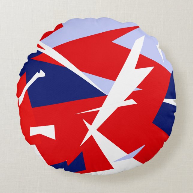 Positieve Vibes Red Blue Rond Kussen (Voorkant)