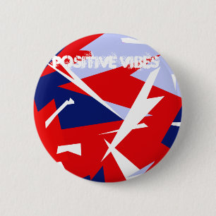 Positieve Vibes Red Blue Ronde Button 5,7 Cm