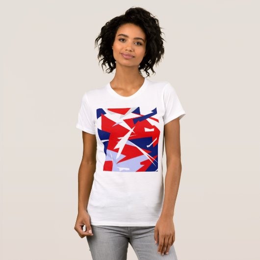 Positieve Vibes Red Blue T-shirt (Voorkant volledig)