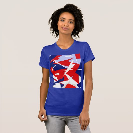 Positieve Vibes Red Blue T-shirt (Voorkant volledig)