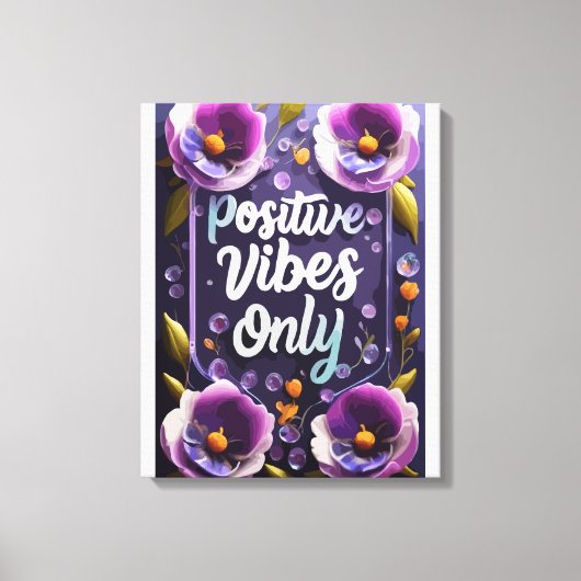 Positieve vibes rondom muurkunst canvas afdruk (Voorkant)