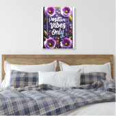 Positieve vibes rondom muurkunst canvas afdruk (Insitu (Slaapkamer))