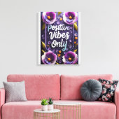 Positieve vibes rondom muurkunst canvas afdruk (Insitu (Woonkamer))