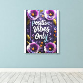 Positieve vibes rondom muurkunst canvas afdruk (Insitu (Houten vloer))