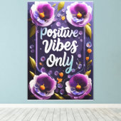 Positieve vibes rondom muurkunst canvas afdruk (Insitu (Houten vloer))
