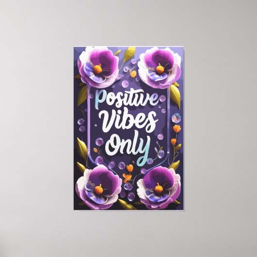 Positieve vibes rondom muurkunst canvas afdruk (Voorkant)
