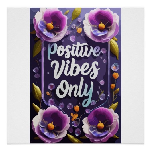 Positieve vibes rondom muurkunst perfect poster (Voorkant)