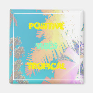 Positieve Vibes Tropische Pastel Palmeboom Magneet