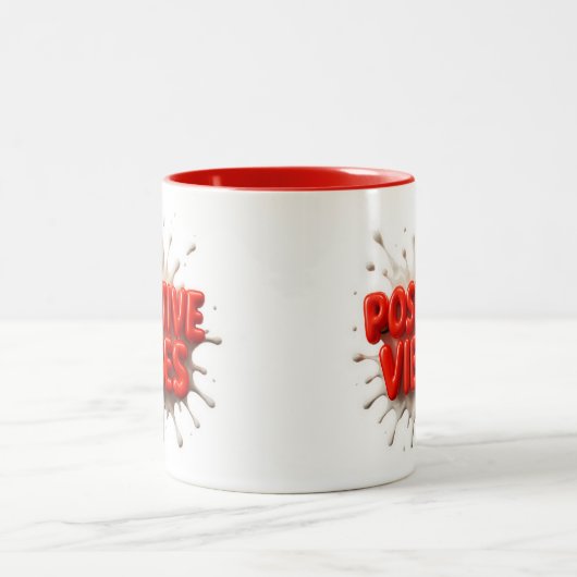 Positieve Vibes Tweekleurige Koffiemok (Center)