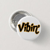 Positieve Vibes Typografie Funky Glow Magnet Ronde Button 3,2 Cm (Voorkant /achterkant)