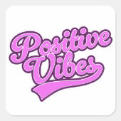 Positieve Vibes Vierkante Sticker (Voorkant)