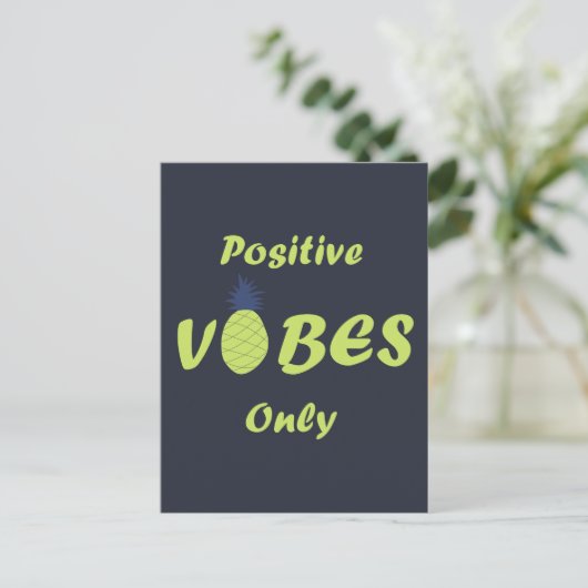 Positieve vibes zomervakantie briefkaart (Staand voorkant)