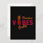 Positieve vibes zomervakantie feestdagenkaart (Voorkant / Achterkant)