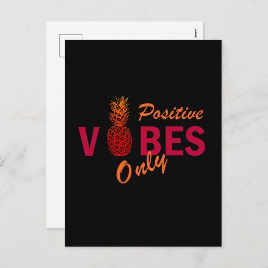 Positieve vibes zomervakantie feestdagenkaart (Voorkant / Achterkant)