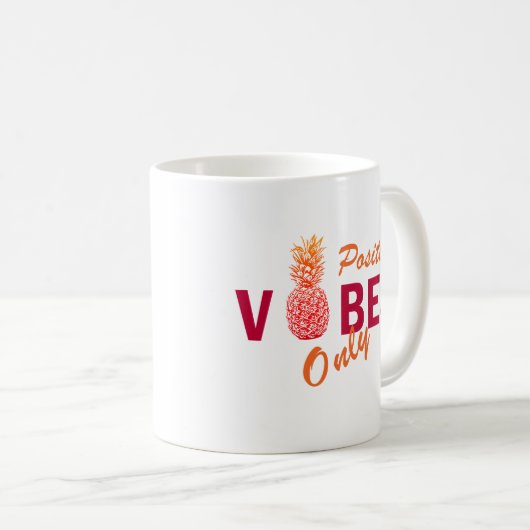 Positieve vibes zomervakantie koffiemok (Voorkant rechts)