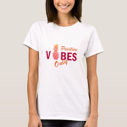Positieve vibes zomervakantie t-shirt (Voorkant)