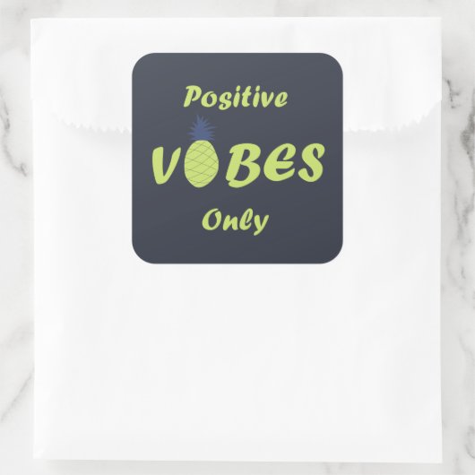 Positieve vibes zomervakantie vierkante sticker (Tas)