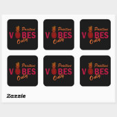 Positieve vibes zomervakantie vierkante sticker (Vel)