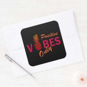 Positieve vibes zomervakantie vierkante sticker