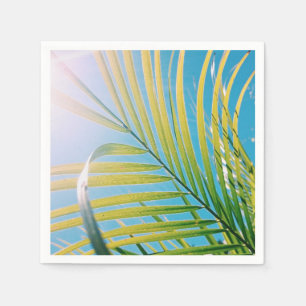 Positieve Vibes Zonnige Palm Leaf Papier Servet