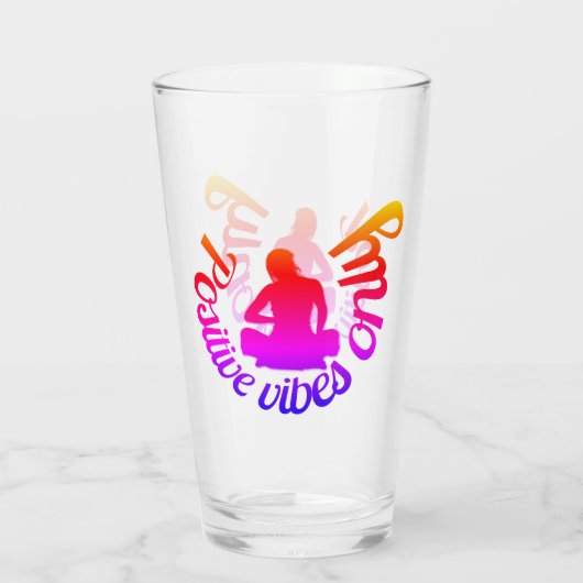 Positieve virussen alleen Zen Yoga Meditation Lotu Glas (Achterkant)