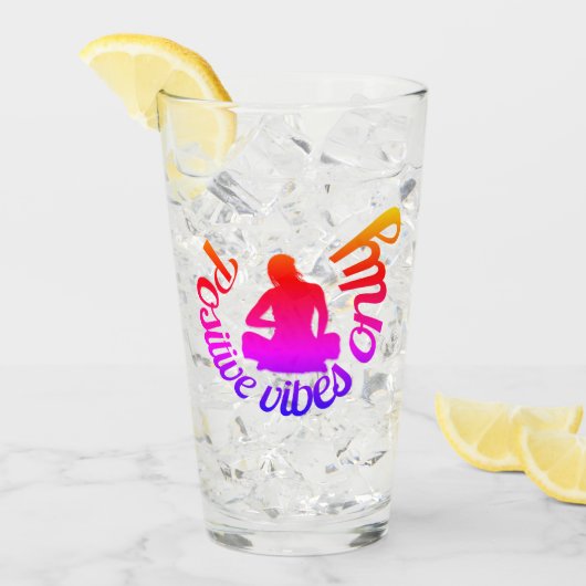 Positieve virussen alleen Zen Yoga Meditation Lotu Glas (Voorkant ijs)