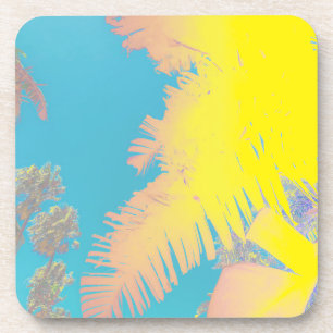 Positieve virussen tropische palmbomen bier onderzetter