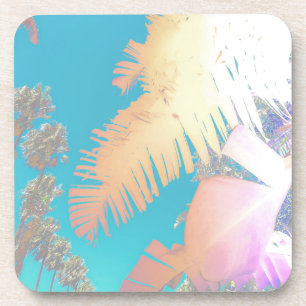 Positieve virussen tropische palmbomen bier onderzetter