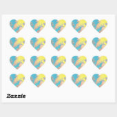 Positieve virussen tropische palmbomen hart sticker (Vel)