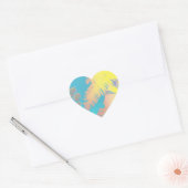 Positieve virussen tropische palmbomen hart sticker (Envelop)
