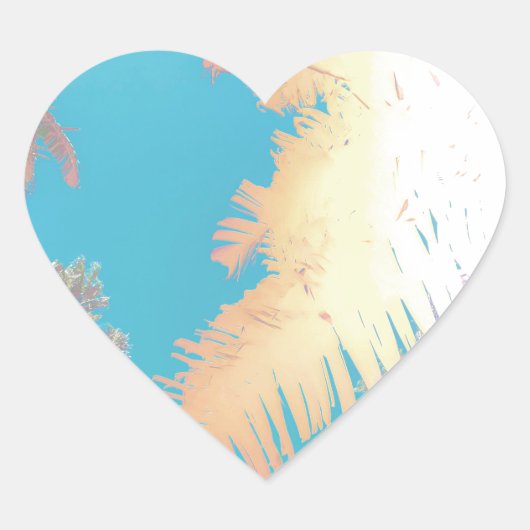 Positieve virussen tropische palmbomen hart sticker (Voorkant)