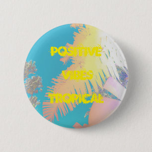 Positieve virussen tropische palmbomen ronde button 5,7 cm