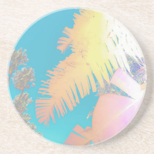 Positieve virussen tropische palmbomen zandsteen onderzetter