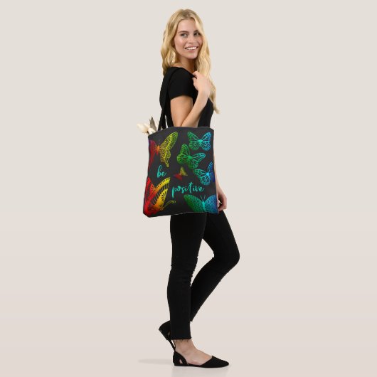 Positieve vlinder tote bag (Op model)