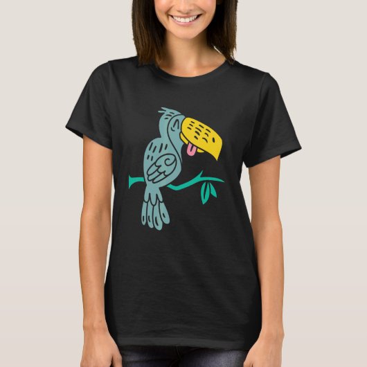 positieve vogelglimlach t-shirt (Voorkant)