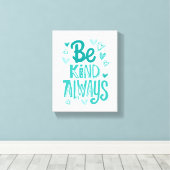 Positieve vriendelijkheid is typografie canvas afdruk (Insitu (Houten vloer))