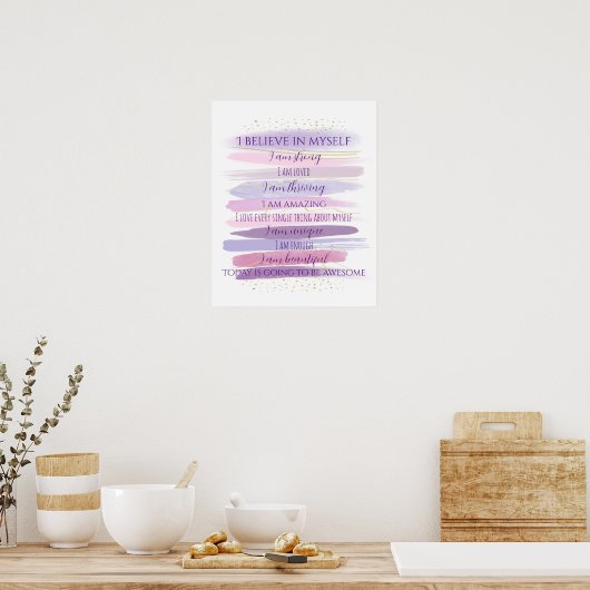 Positieve waterverf bevestiging poster (Keuken)