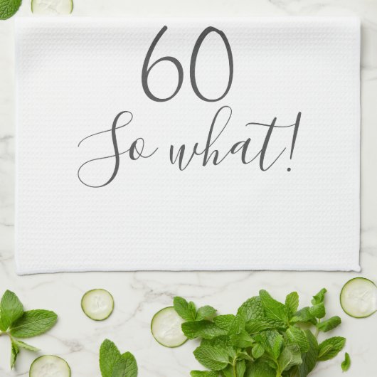 Positieve Waterverf Rozen Floral 60th Birthday Theedoek (Gevouwen)