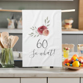 Positieve Waterverf Rozen Floral 60th Birthday Theedoek