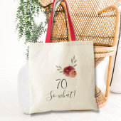 Positieve Waterverf Rozen Floral 70e verjaardag Tote Bag