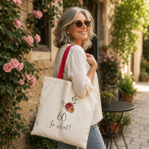 Positieve Waterverfrozen Bloemig 60e Verjaardag Tote Bag