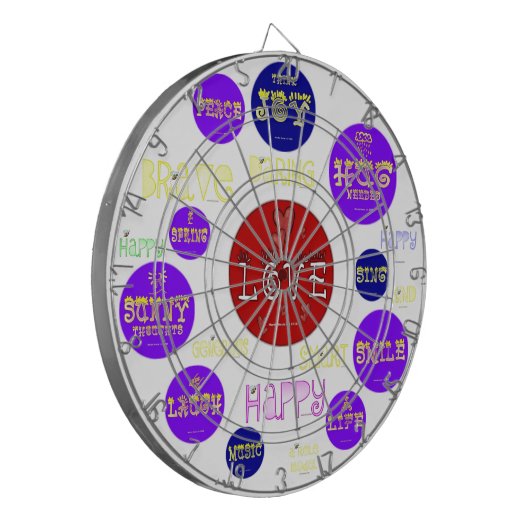 Positieve woorden - Aangepast tekenbord Dartbord (Voorkant Links)