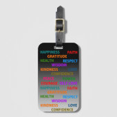 Positieve woorden bagagelabel (Voorkant (verticaal))