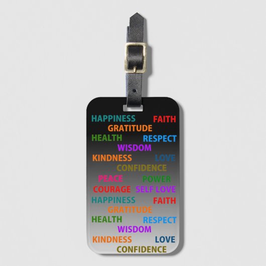 Positieve woorden bagagelabel (Voorkant (verticaal))