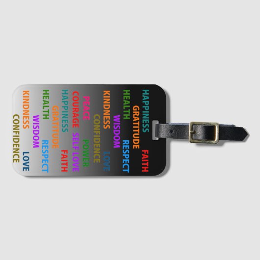 Positieve woorden bagagelabel (Voorkant (horizontaal))