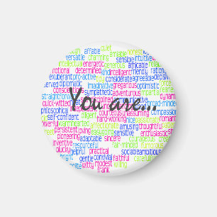 Positieve woorden die je beschrijven magneet